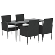 vidaXL Garden Dining Set in Black/Cream White