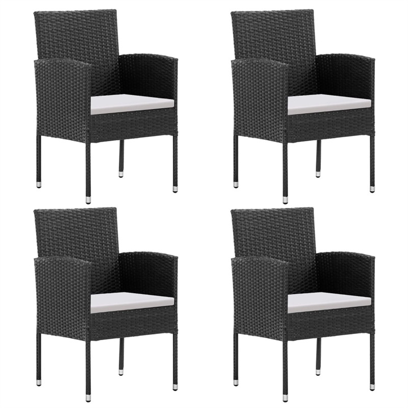 vidaXL Garden Dining Set in Black/Cream White