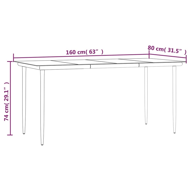 vidaXL Garden Dining Set in Black/Cream White