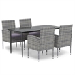 vidaXL Powder-Coated Steel Medium Durable Garden Dining Set in Anthracite/Gray