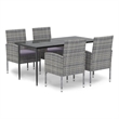 vidaXL Powder-Coated Steel Medium Durable Garden Dining Set in Anthracite/Gray