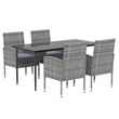 vidaXL Powder-Coated Steel Medium Durable Garden Dining Set in Anthracite/Gray