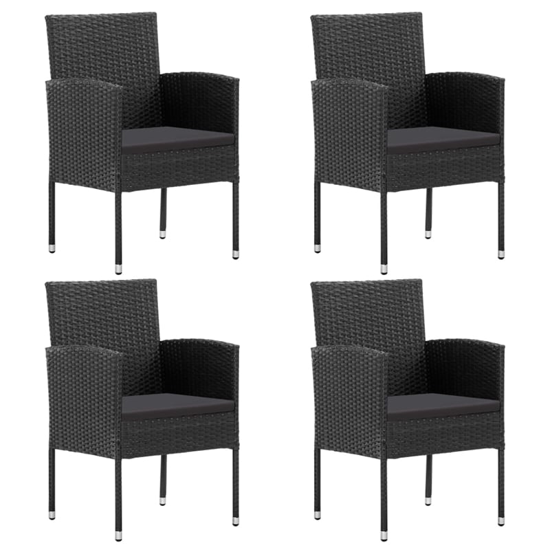 vidaXL PE Rattan Durable Garden Dining Set in Black