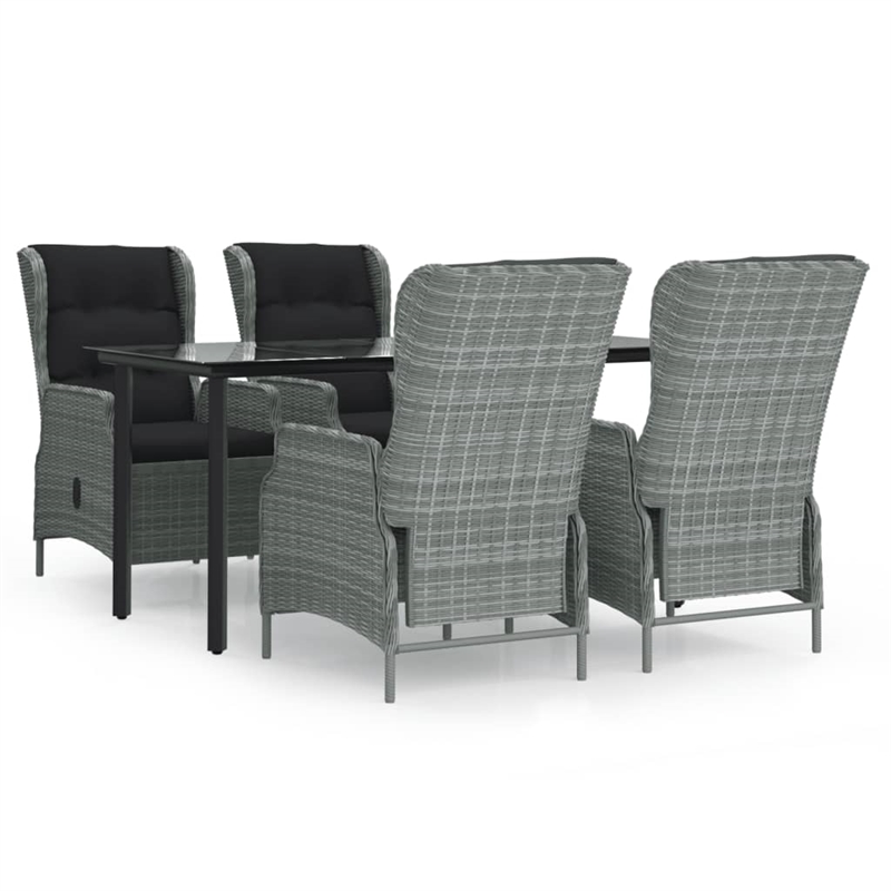 vidaXL Garden Dining Set in Light Gray/Black