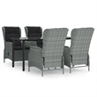 vidaXL Garden Dining Set in Light Gray/Black
