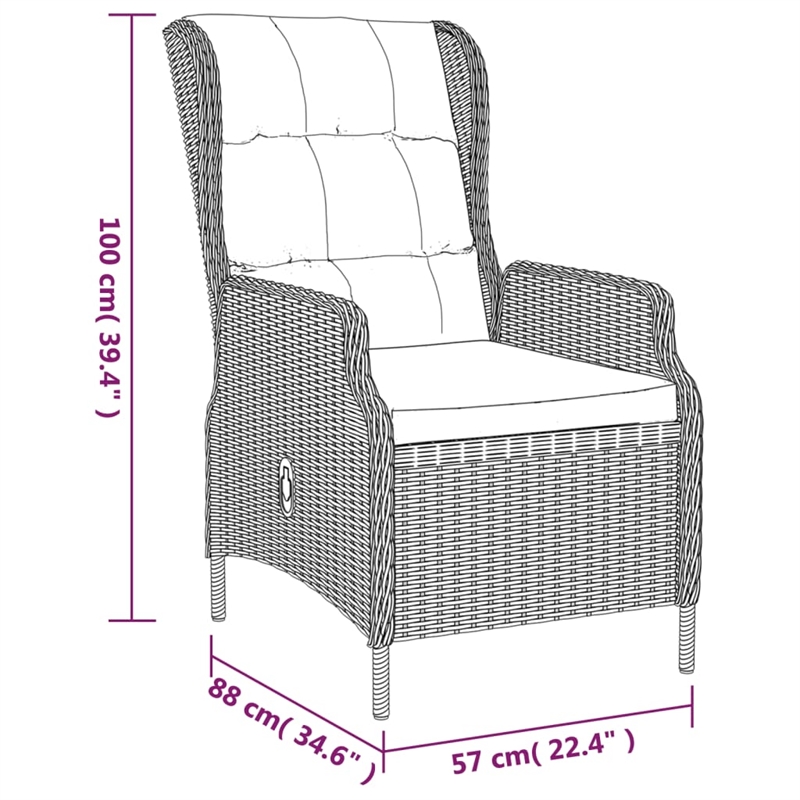 vidaXL Garden Dining Set in Light Gray/Black