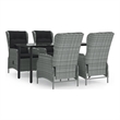 vidaXL Garden Dining Set in Light Gray/Black