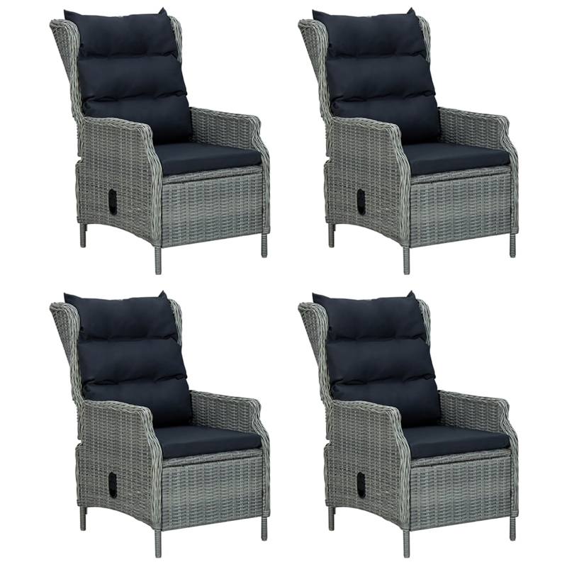 vidaXL Garden Dining Set in Light Gray/Black