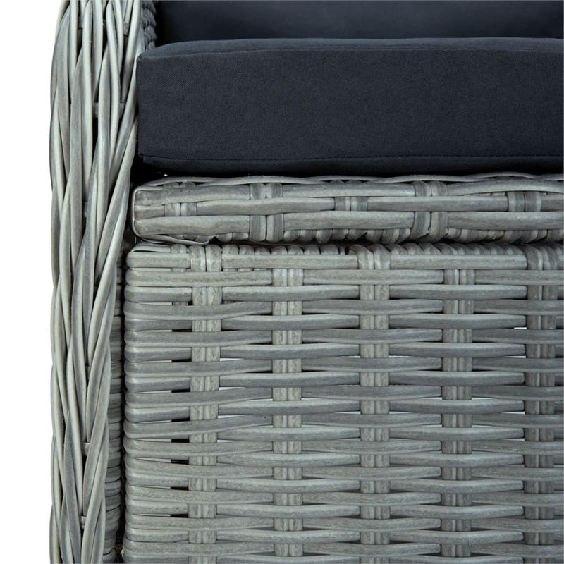 vidaXL Garden Dining Set in Light Gray/Black