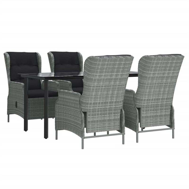 vidaXL Garden Dining Set in Light Gray/Black