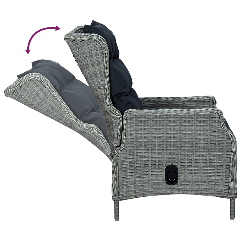 vidaXL Garden Dining Set in Light Gray/Black