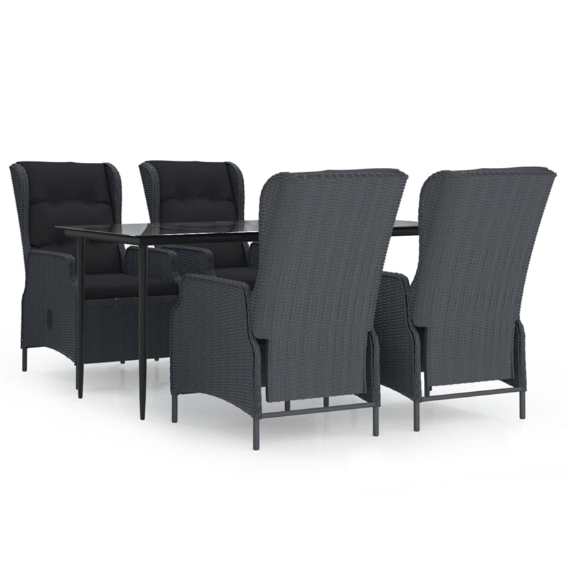 vidaXL Garden Dining Set in Dark Gray/Black