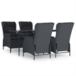 vidaXL Garden Dining Set in Dark Gray/Black