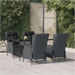 vidaXL Garden Dining Set in Dark Gray/Black