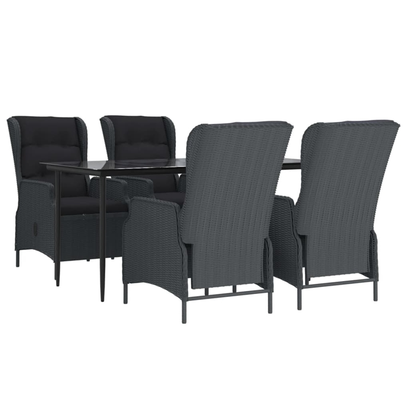 vidaXL Garden Dining Set in Dark Gray/Black