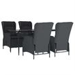vidaXL Garden Dining Set in Dark Gray/Black