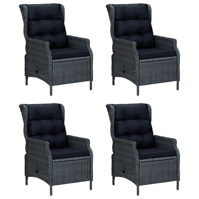 vidaXL Garden Dining Set in Dark Gray/Black