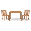 vidaXL Solid Teak Wood Standard Durable Garden Dining Set in Brown