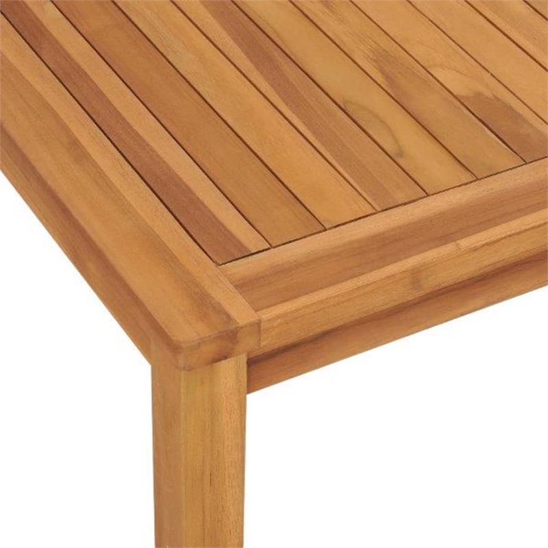 vidaXL Solid Teak Wood Standard Durable Garden Dining Set in Brown