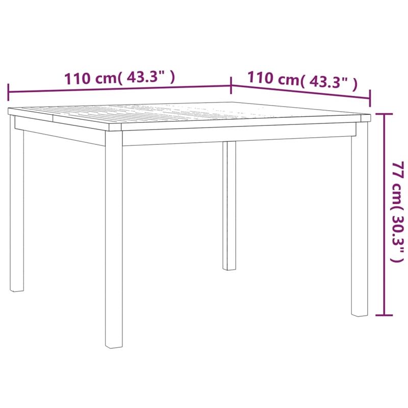 vidaXL Solid Teak Wood Standard Durable Garden Dining Set in Brown