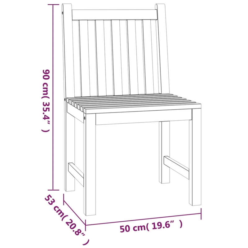 vidaXL Solid Teak Wood Standard Durable Garden Dining Set in Brown