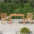 vidaXL Solid Teak Wood Standard Durable Garden Dining Set in Brown