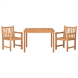vidaXL Solid Teak Wood 3-Piece Set Garden Dining Set in Brown