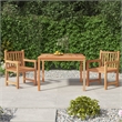 vidaXL Solid Teak Wood 3-Piece Set Garden Dining Set in Brown