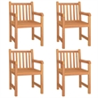 vidaXL Solid Teak Wood 5-Piece Set Garden Dining Set in Brown