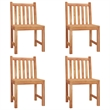 vidaXL Solid Teak Wood 5 Piece Set Durable Garden Dining Set in Brown