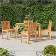 vidaXL Solid Teak Wood 5 Piece Set Durable Garden Dining Set in Brown