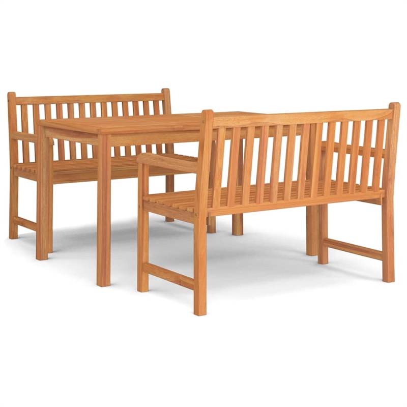 vidaXL Fine Sanded Teak Hardwood Medium Durable Garden Dining Set in Brown