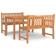 vidaXL Fine Sanded Teak Hardwood Medium Durable Garden Dining Set in Brown