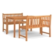 vidaXL Fine Sanded Teak Hardwood Medium Durable Garden Dining Set in Brown