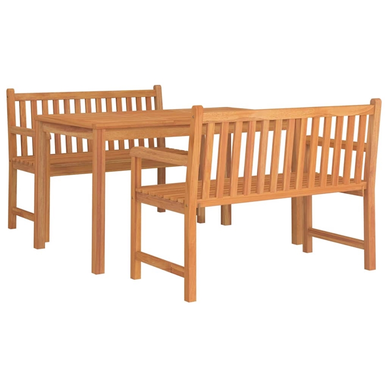 vidaXL Fine Sanded Teak Hardwood Medium Durable Garden Dining Set in Brown