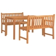 vidaXL Fine Sanded Teak Hardwood Medium Durable Garden Dining Set in Brown