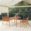 vidaXL Fine Sanded Teak Hardwood Medium Durable Garden Dining Set in Brown