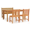 vidaXL Smooth Sanded Teak Hardwood Standard Garden Dining Set in Brown