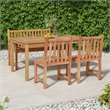 vidaXL Smooth Sanded Teak Hardwood Standard Garden Dining Set in Brown