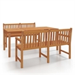 vidaXL Solid Teak Wood Large Durable Garden Dining Set in Brown