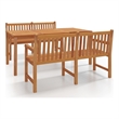 vidaXL Solid Teak Wood Large Durable Garden Dining Set in Brown