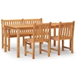 vidaXL Teak Wood 4 Piece Durable Garden Dining Set in Brown