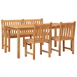 vidaXL Teak Wood 4 Piece Durable Garden Dining Set in Brown
