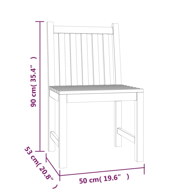 vidaXL Teak Wood 4 Piece Durable Garden Dining Set in Brown