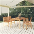 vidaXL Teak Wood 4 Piece Durable Garden Dining Set in Brown