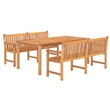 vidaXL Teak Wood Large Durable Garden Dining Set in Brown