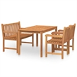 vidaXL Solid Teak Wood Medium Durable Garden Dining Set in Brown