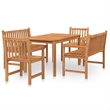 vidaXL Solid Teak Wood Medium Durable Garden Dining Set in Brown