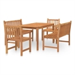 vidaXL Solid Teak Wood Medium Durable Garden Dining Set in Brown