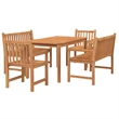 vidaXL Solid Teak Wood Medium Durable Garden Dining Set in Brown